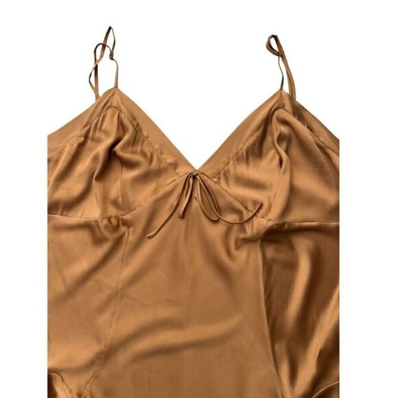 SKIMS Women's Silk Ruffle Loungewear Lingerie Teddy Bodysuit In Bronze Size 4X - Picture 7 of 11